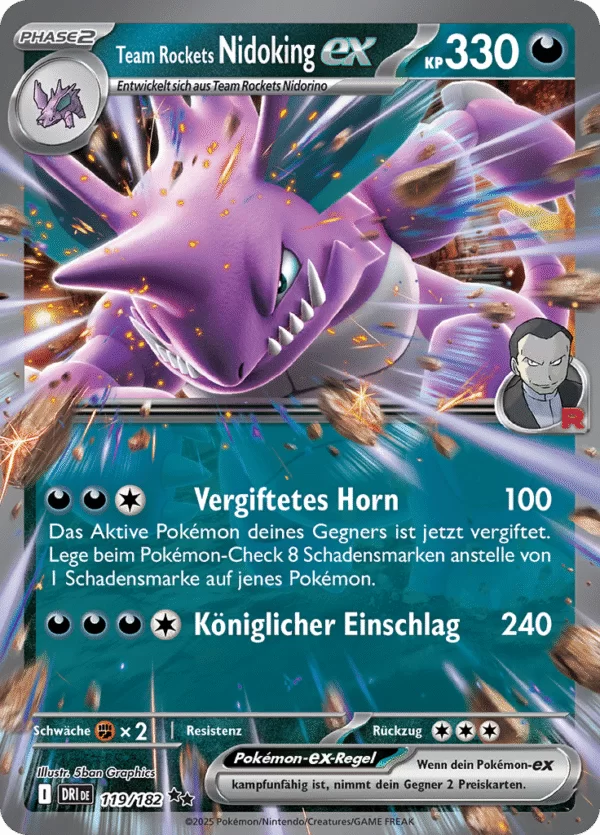 Team Rockets Nidoking EX 119/182 (DE)