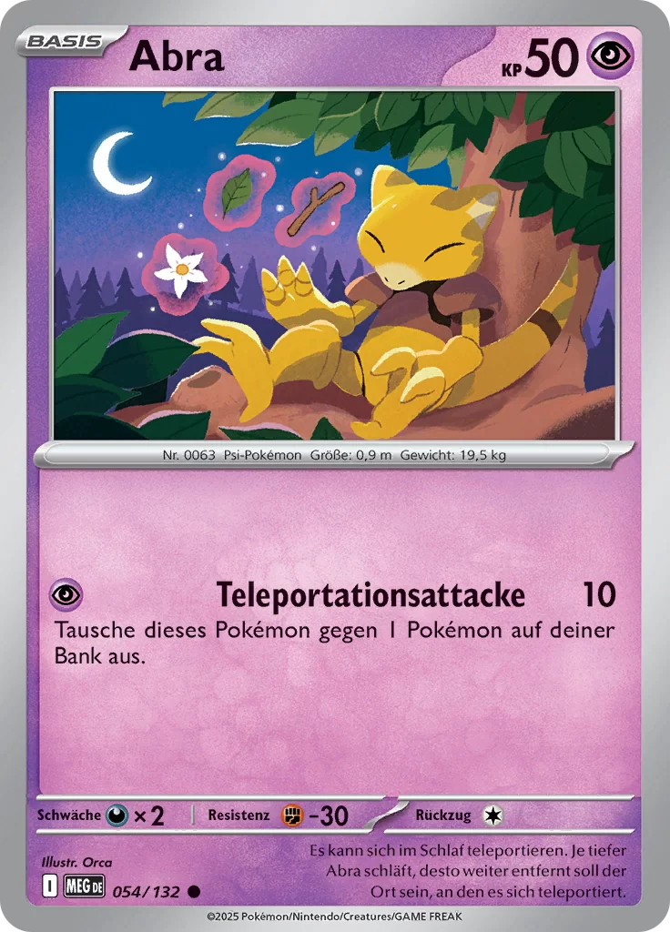 Abra 054/132 REVERSE HOLO (DE)